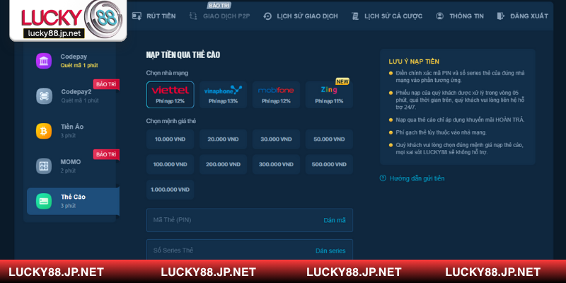 Bạn cũng có thể sử dụng thẻ cào để đổi lấy điểm để tăng số dư